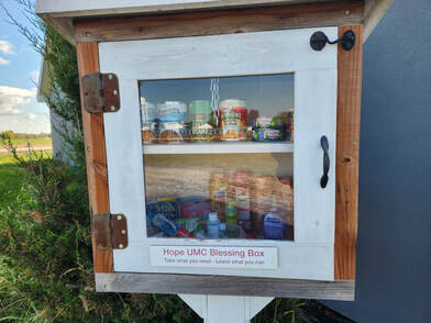 Hope's Blessing Box stocked with food